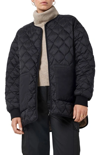 Noisy May Quilted Reversible Jacket In Black Detail Nomad