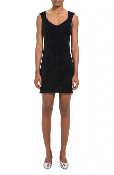 Theory Sleeveless Body-con Mini Sweater Dress In Black