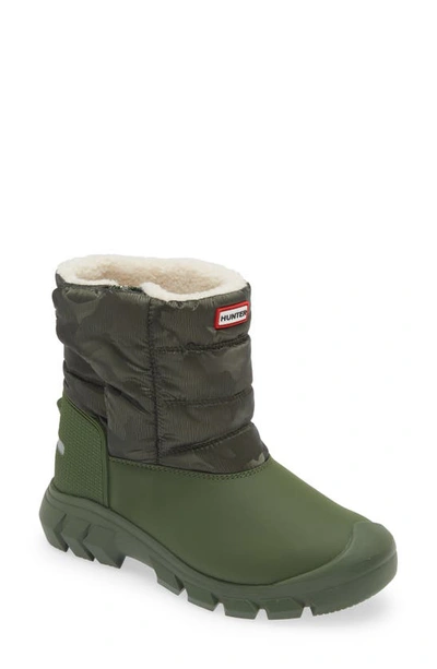 Hunter Kids' Intrepid Waterproof Snow Boot In Flexing Green