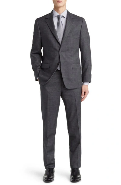 Daniel Hechter Norris Plaid Wool Suit In Grey