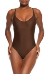 Skims Foundations Molded Cup Bodysuit In Cocoa
