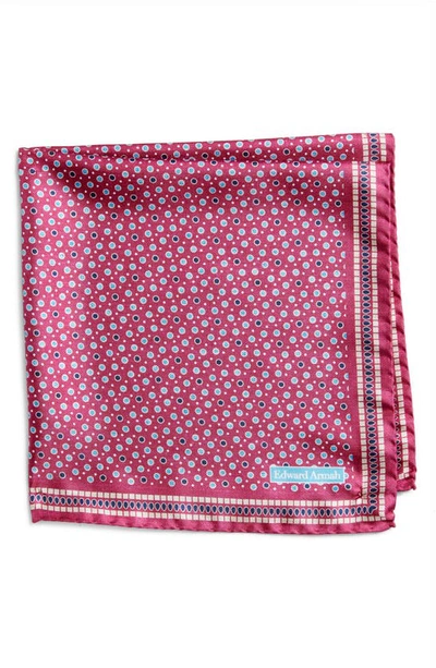 Edward Armah Shadowed Dot Silk Pocket Square In Magenta