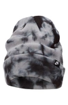 Nike Terra Tie Dye Cuff Cotton Rib Beanie In Black/ Grey