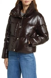 Michael Michael Kors Water Resistant 500 Fill Power Down Jacket In Chocolate