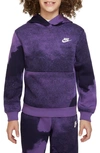 Nike Kids' Club Fleece Hoodie In Purple Cosmos/ White