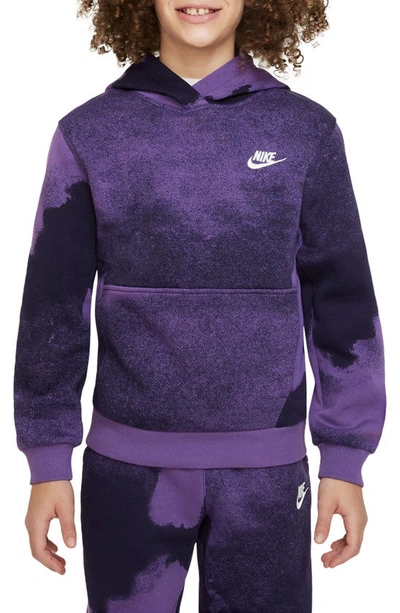 Nike Kids' Club Fleece Hoodie In Purple Cosmos/ White
