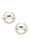 Bella Dona Lowrider Hoop Earrings In Gold/ White
