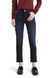 Frame Le High Ripped Straight Leg Jeans In Onyx Indigo
