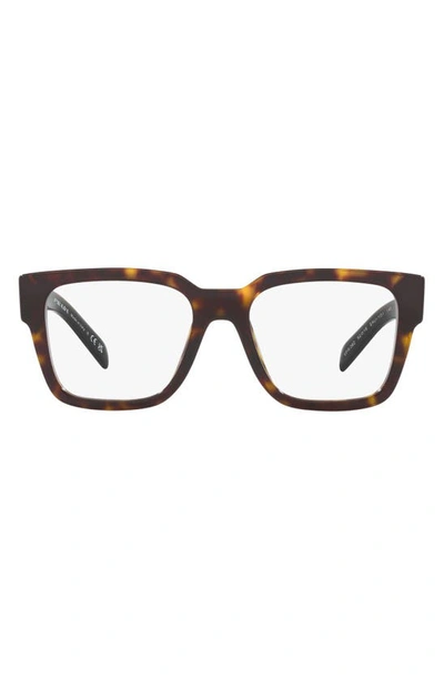 Prada 54mm Square Optical Glasses In Tortoise