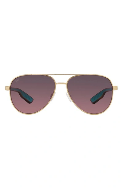 Costa Del Mar Peli 57mm Gradient Pilot Sunglasses In Gold