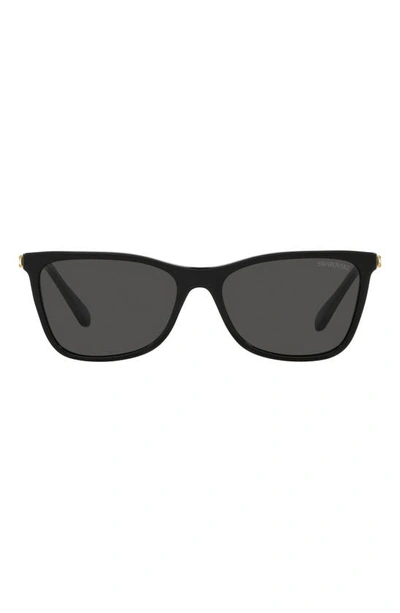 Swarovski 55mm Rectangular Sunglasses In Black