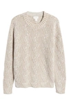 Caslon Rib Cable Mock Neck Sweater In Ivory Cloud Combo