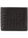 Bottega Veneta Intecciato Weave Leather Bifold Wallet In Black