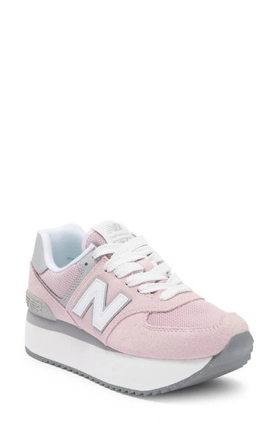 New Balance 574 Sneaker In Stone Pink/ Rain Cloud