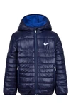 Nike Boys' Hooded Puffer Jacket - Little Kid In Midnight Navy