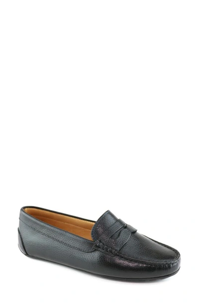 Marc Joseph New York Naples Penny Loafer In Black Grainy