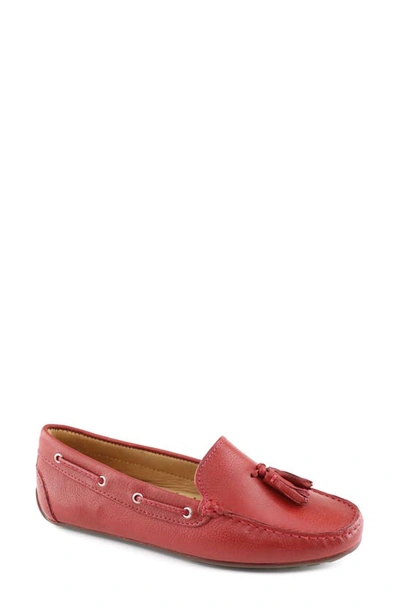 Marc Joseph New York Murray Hill Tassel Loafer In Red Grainy