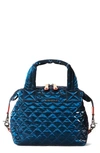 Mz Wallace Small Sutton Deluxe Tote In Midnight Liquid/gunmetal