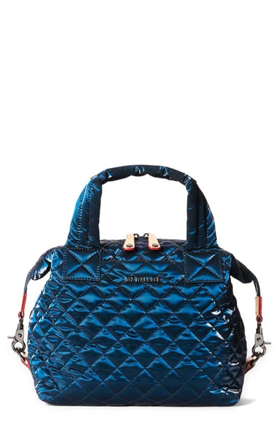 Mz Wallace Small Sutton Deluxe Tote In Midnight Liquid/gunmetal