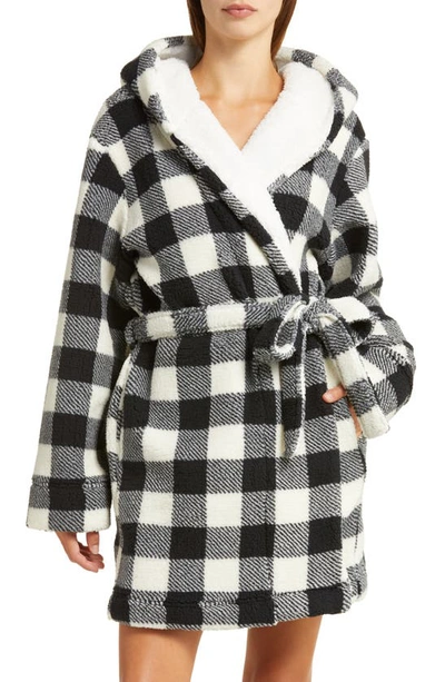 Honeydew Intimates Layer Up Robe In Black N White Check