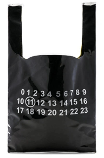Maison Margiela Monoprix Leather & Pvc Tote Bag In Black
