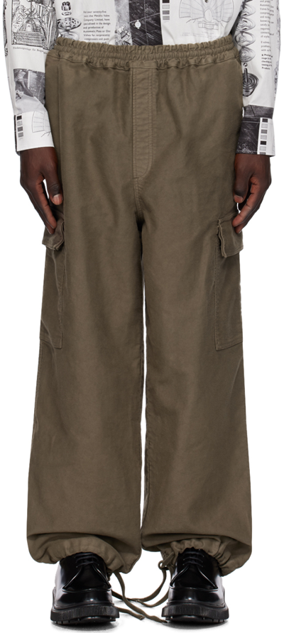 Etudes Studio Khaki Forum Cargo Trousers In Brown