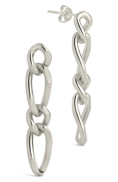Sterling Forever Jacqueline Figaro Chain Drop Earrings In Grey