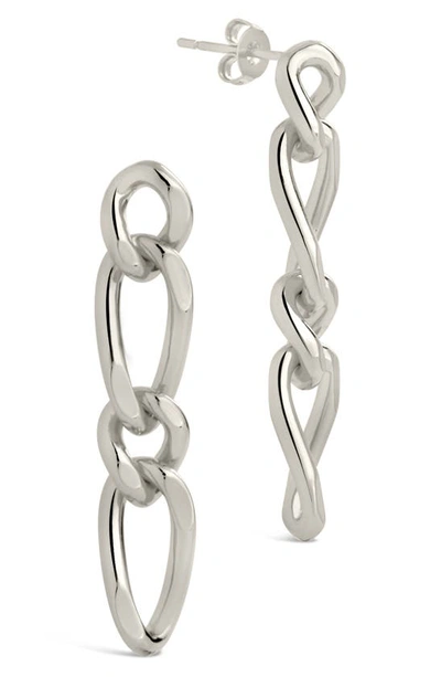 Sterling Forever Jacqueline Figaro Chain Drop Earrings In Silver