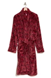 Nordstrom Rack Patterned Plush Robe In Burgundy Bohemian Mood