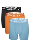 Nike Kids' Essential Dri-fit Micro Assorted 3-pack Boxer Briefs In Hot Curry