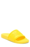 Mcm Logo Slide Sandal In Vibrant Yellow