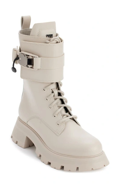 Dkny Lug Sole Combat Boot In Deep Vanilla