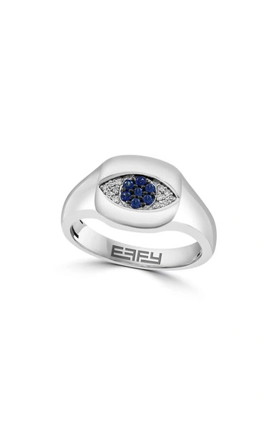 Effy Evil Eye Diamond & Sapphire Ring In Blue