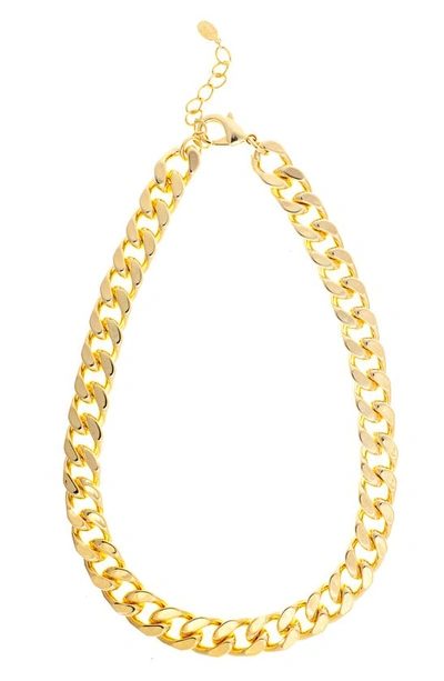 Rivka Friedman 18k Gold Plated Curb Chain Necklace In 18k Gold Clad