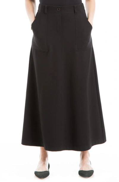 Max Studio Ponte Porkchop Pocket A-line Skirt In Black