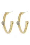 Meshmerise 25mm Diamond Hoop Earrings In Yellow