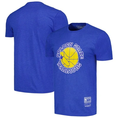 Mitchell & Ness Unisex   Royal Golden State Warriors Hardwood Classics Mvp Throwback Logo T-shirt