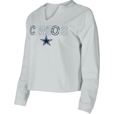 Concepts Sport Gray Dallas Cowboys Sunray Notch Neck Long Sleeve T-shirt