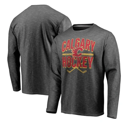 Fanatics Branded Gray Calgary Flames Iced Out Long Sleeve T-shirt