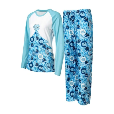 Concepts Sport Carolina Blue North Carolina Tar Heels Tinsel Ugly Jumper Long Sleeve T-shirt & Trouser