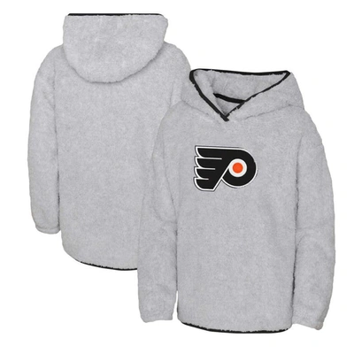 Outerstuff Kids' Girls Youth Heather Gray Philadelphia Flyers Ultimate Teddy Fleece Pullover Hoodie