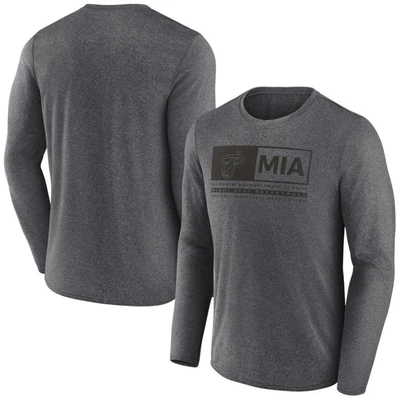 Fanatics Branded Heather Charcoal Miami Heat Three-point Play T-shirt