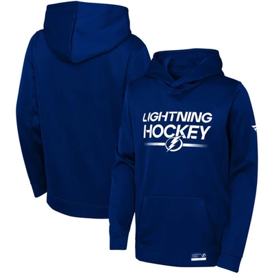 Fanatics Kids' Youth  Branded Blue Tampa Bay Lightning Authentic Pro Pullover Hoodie