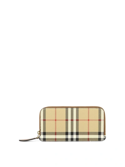 Burberry Checked Zipped Card Case In Multi