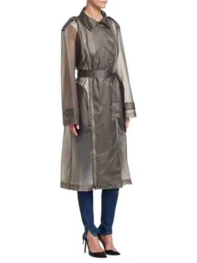 Tre By Natalie Ratabesi Zip-up Trench Coat In Smoke