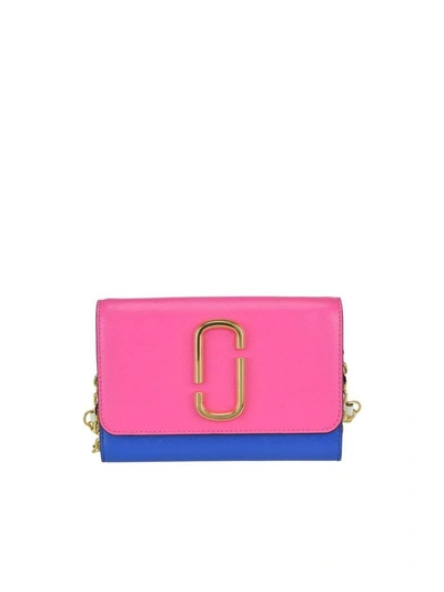 Marc Jacobs Snapshot Chain Wallet In Vivid Pink Multi