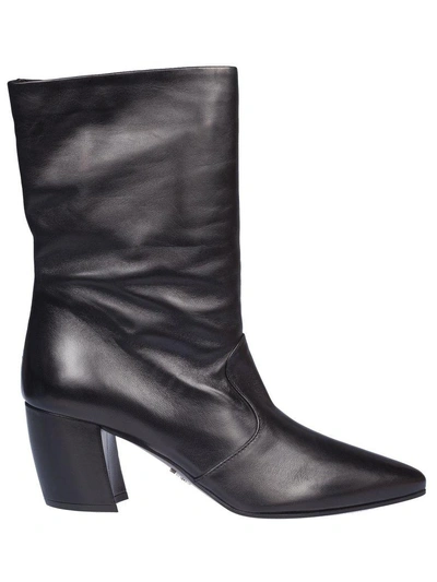 Prada Pointed Toe Ankle Boots In Fnero