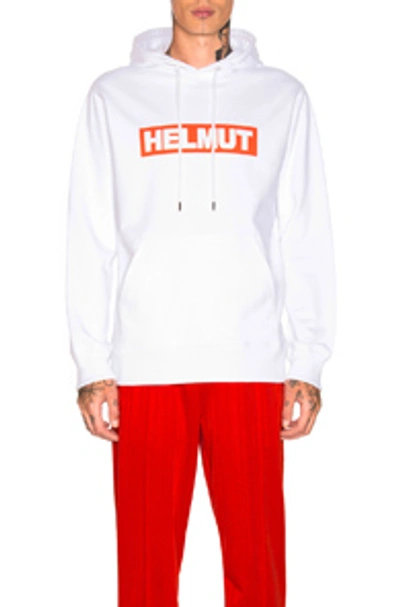 Helmut Lang Logo Hoodie In White