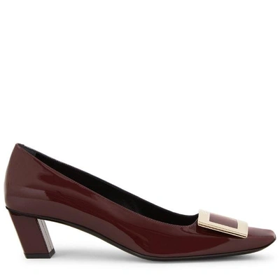 Roger Vivier Belle Vivier Pumps In Patent Leather In Burgundy