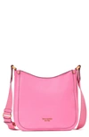 Kate Spade Medium Roulette Pebble Leather Crossbody Bag In Pink Cloud